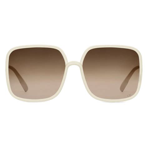 dior solight 1 sunglasses ivory|DiorSoStellaire1 Ivory Squared Sunglasses with Shaded Brown .